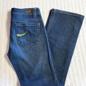 DKNY Jeans East Village Embroidered Sz. 2 Blue‎ Jeans w Pockets